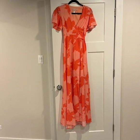 Anthropologie Hutch Pink Floral Reva Wrap Maxi Dress size XS Like New - Picture 8 of 16
